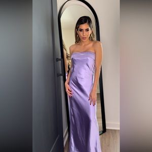 Vici Collection-LOVELY AFFAIR SATIN STRAPLESS MAXI DRESS